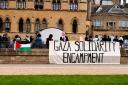 Students set up an encampment outside Pitts Rivers Museum at Oxford University (Oxford Action for Palestine/PA)