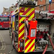 Engines - Fire engines in Harwich attending a severe flat fire on the High Street last summer