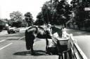 Snack - a horse and rider in Lexden in 1990.