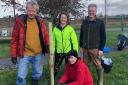 Planting  - In 2023, Roger Muir, Angenita Hardy-Teekens, Councillor Peter Schwier, and a volunteer planted trees in a 14-acre site in Mistley as part of a 100k lottery funded project