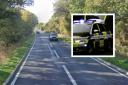 Scene - a motorcyclist has sadly died after a crash on Woodridden Hill