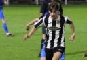 Milestone: Ewan Livingston enjoyed a fairytale debut for Harwich and Parkeston against Dunmow. Picture: ROB SOUTHGATE