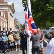 Flag raising: The Armed Forces Day flag was hoisted at Clacton Town Hall. Pictures: Will Lodge/TDC