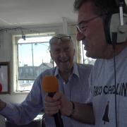 ON AIR - Ex BBC and Pirate Radio DJ's Keith Skues and Stephen 'Foz' Foster. Credit: Tony O'Neil and Mary Payne