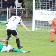 Comeback: Luke Mayhew made a welcome return for Harwich and Parkeston in their 2-1 win over Dussindale and Hellesdon.