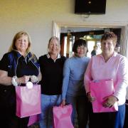 LEADING QUARTET: Georgia Grout (left) and Linda Burrows (right) won Harwich’s high/low pairs competition. Carol Wrayton and Phyllis Boddy, in the middle, were runners-up.