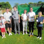 ALL SMILES: Jago Hepburn, Cameron Rose, Alex Souch, Lucy Henshall, Abbie Henshall and Daisy Eves enjoyed Junior Captain’s Day.