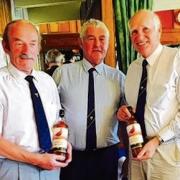 WINNING COMBINATION: Charlie Dennis and Keith Banks were victorious on veterans’ Guest Day at Harwich and Dovercourt Golf Club. Forty competitors turned out in glorious sunshine for the  popular event. Banks (left) and Dennis (right) are pictured with