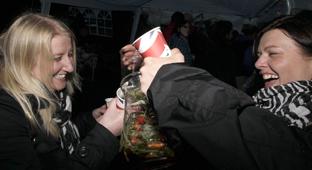 03-06-12
Jubilee celebrations with fireworks at Dedham.
Rebekka Lambert and Jill Barber use their own technique to stop the fruit getting into their Pimms glass from the jug.