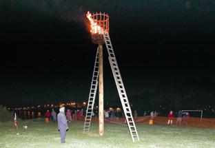 **PHOTO BY MARIA FOWLER**

Harwich joined thousands of locations around the country to commemorate the Queen’s Diamond Jubilee by lighting the town’s beacon in the fifteen minutes leading up to the moment when Her Majesty lit the final beacon in the