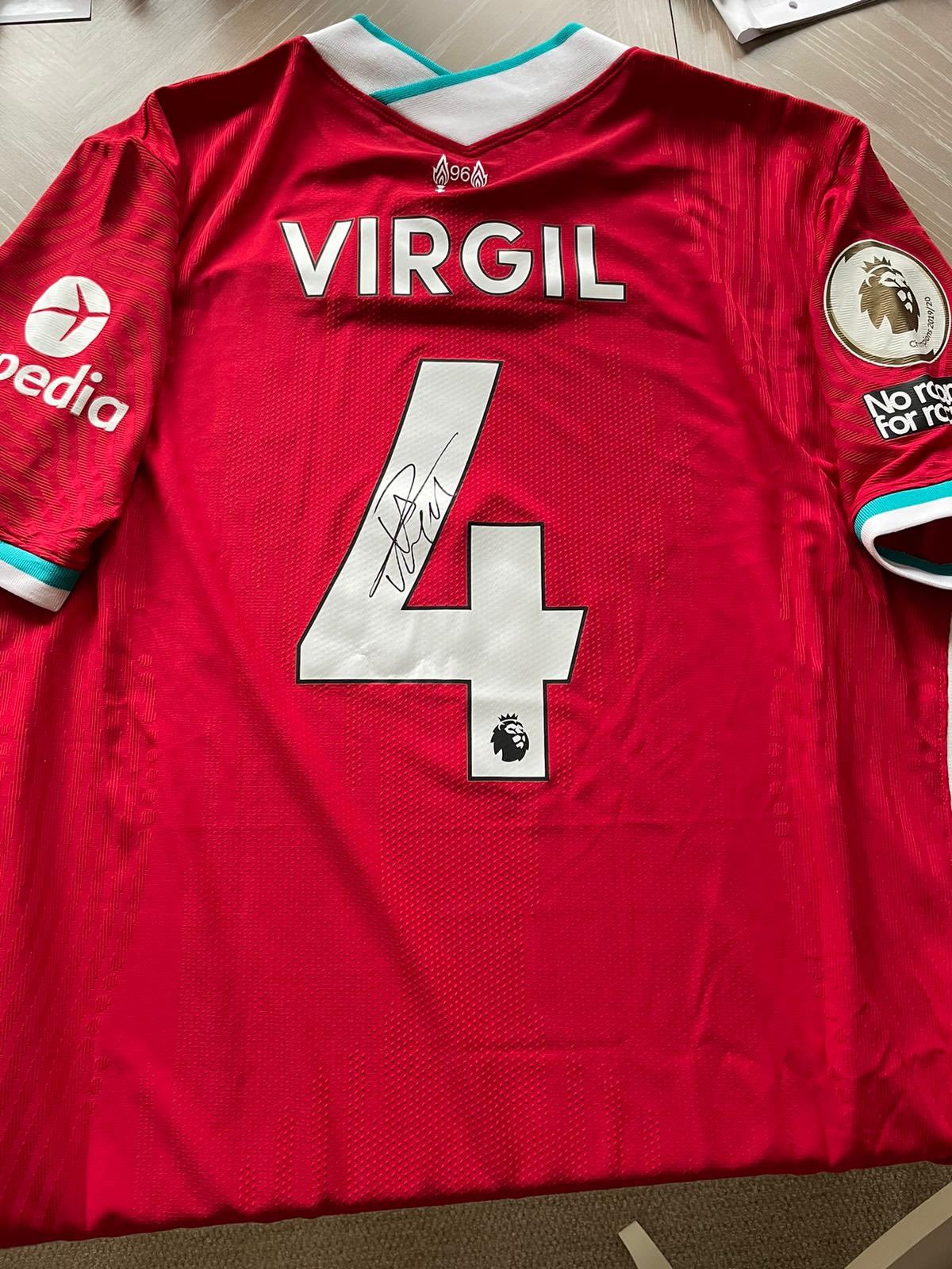 Signed - a signed Virgil shirt is also being auctioned off