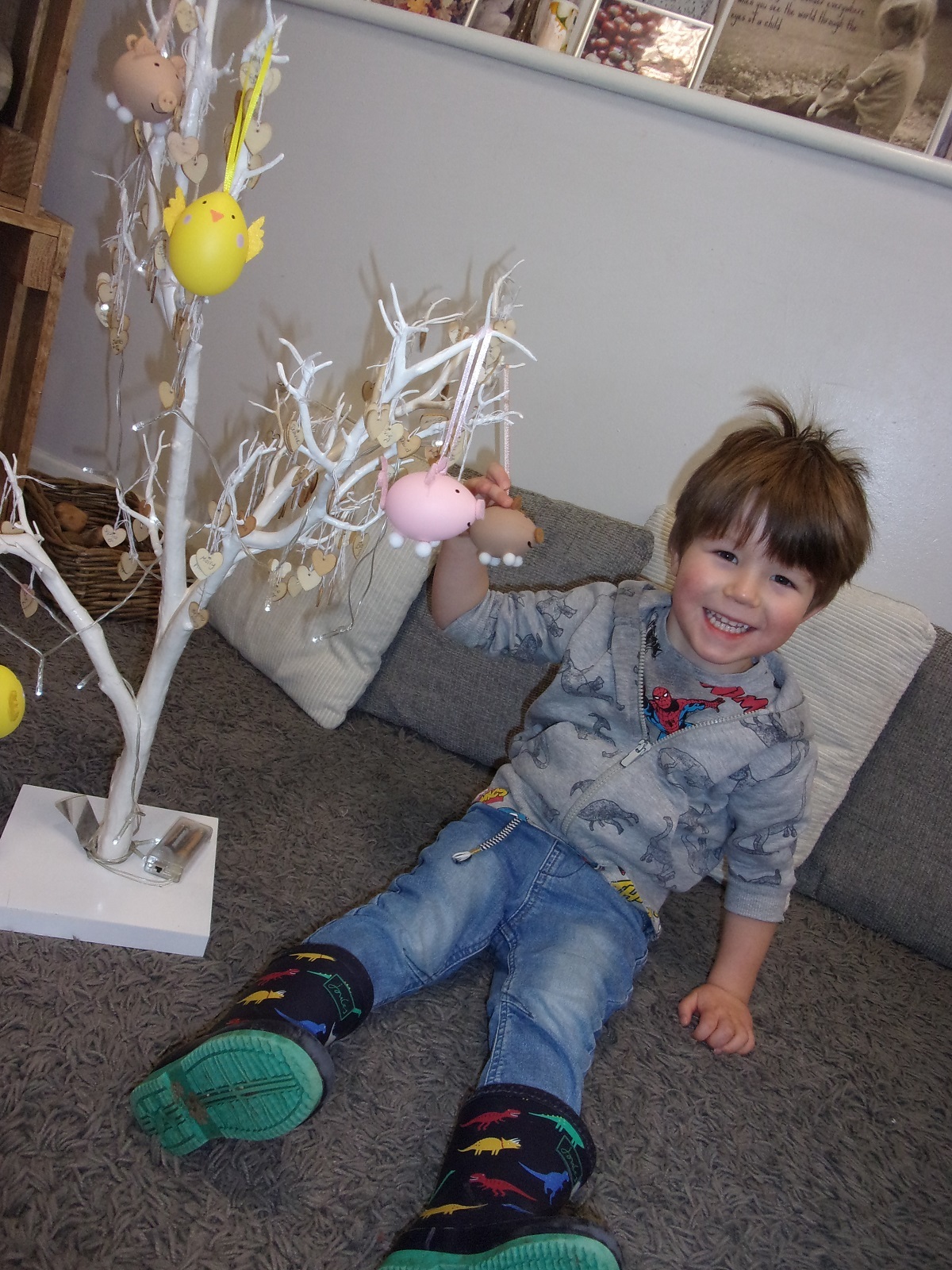 Branching out - Thomas Coates is busy decorating an Easter tree