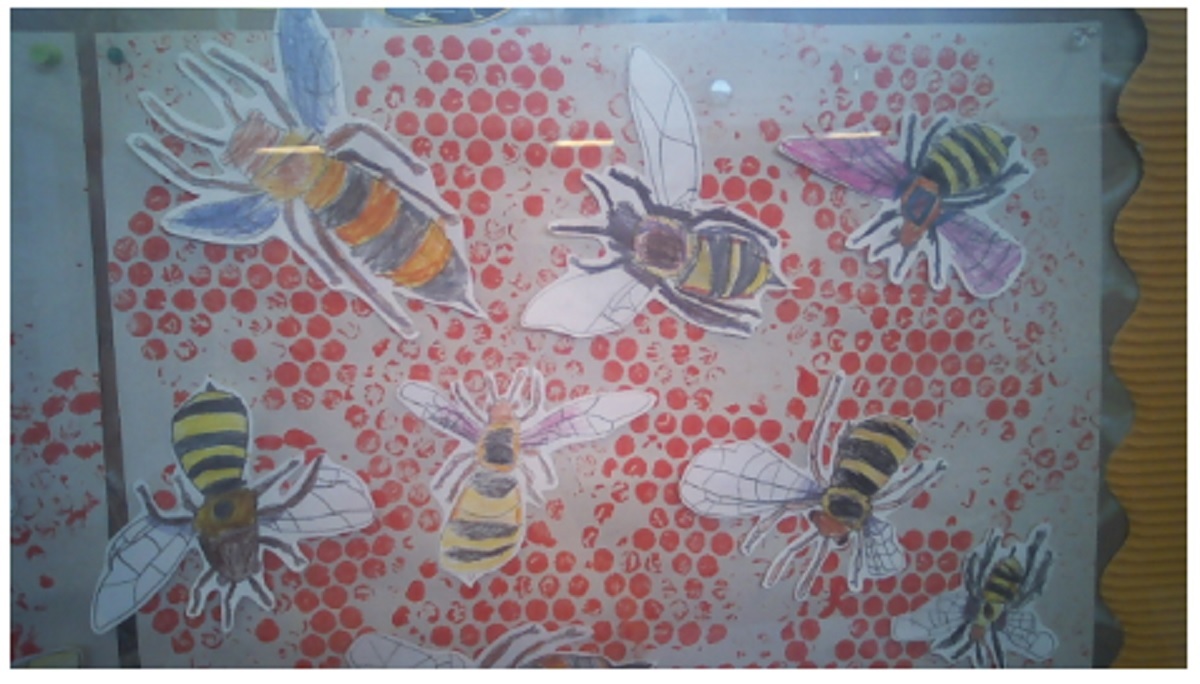 Pollen power - a close-up of artwork created by Year 3