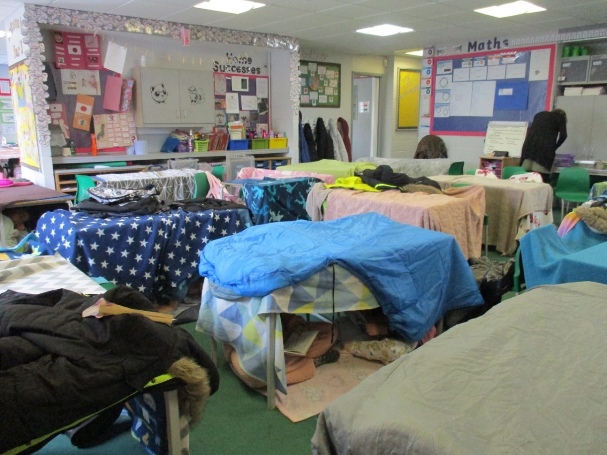 The plot thickens - one of the classes transformed their classroom into a reading den