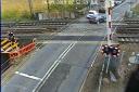 Dangerous - a driver caught on camera jumping the lights at Manningtree level crossing last year
