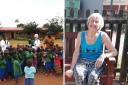 Joy - Maralyn Bambridge at a Bihembe nursery and Julia Prigg