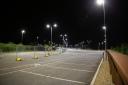 Bright - An image of Manningtree Station car park at night