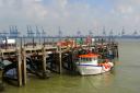 View - Harwich Quay with Port of Felixstowe in the background