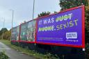 A billboard sign has been replaced by a charity who condemned its predecessor