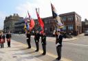Mark of respect - Standard bearers Brian Clifford, Andy Tannock, Dave Davis and Ron Scutcher ALL PICTURES: MARIA FOWLER