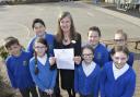 Outstanding - Headteacher Hilary Cook with students at the Ofsted-praised Highfields Primary School