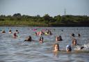 Mass Swim - Hundreds gathered in the water for the event