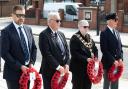 Memorial - Harwich mayor Maria Fowler was among those who attended