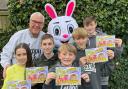 Easter - (Front left to right) Grandchildren Tia, Rhys, Mason, Rio, and Lewis with (behind) author Paul Diggens and the Easter Bunny