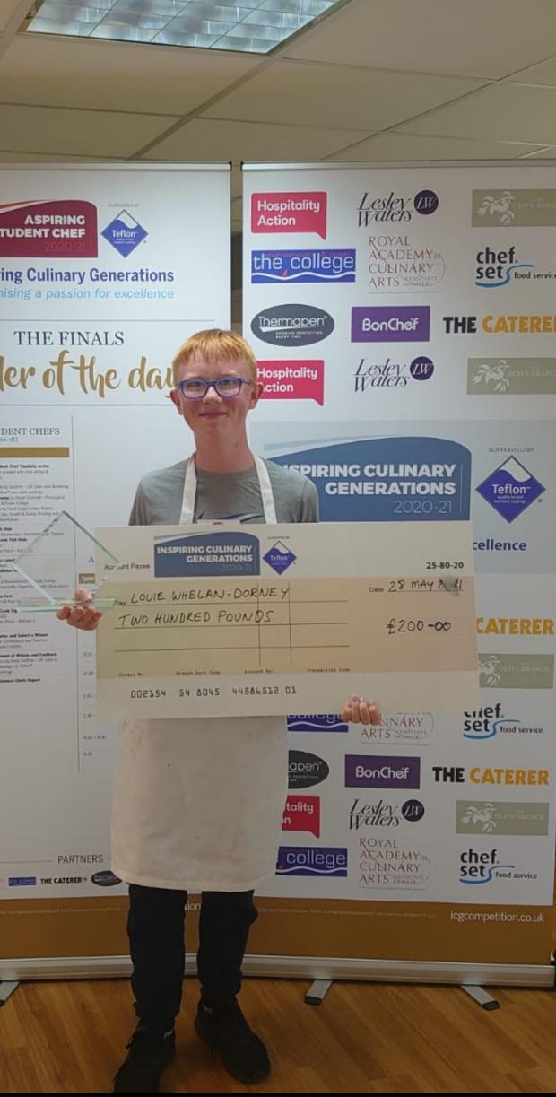 Harwich and Manningtree Standard: Louie won the Aspiring Chef 11-16 category