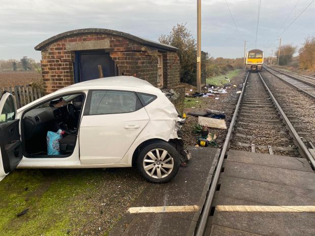 Harwich and Manningtree Standard: Escape - the driver managed to escape her car as the next train was approaching