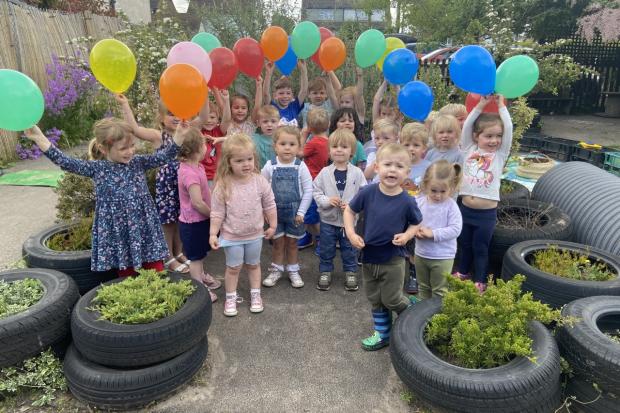 Delighted - Wix and Wrabness Preschool pupils were excited after receiving the rating