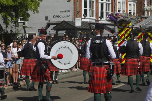 Essex Caledonian Pipe Band during the parade. Photo: Daniel Reed Photography @captainceramics