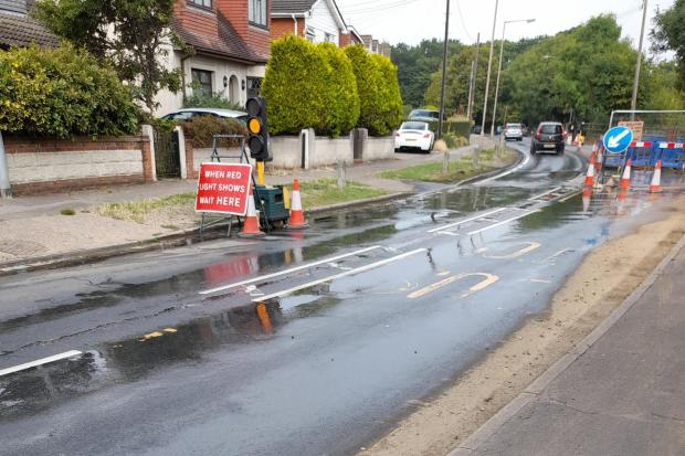 Leak - Water in Daws Heath Road