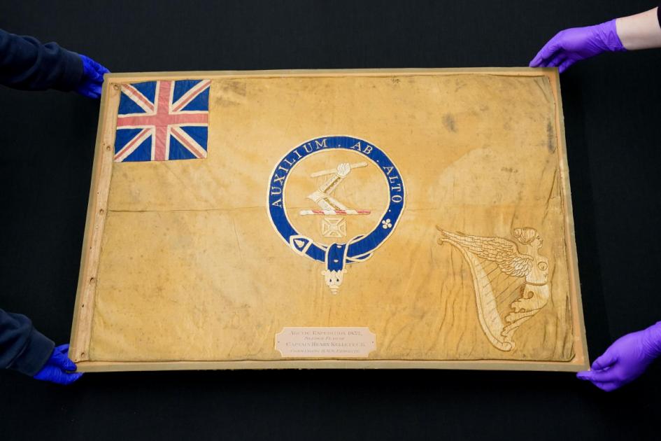 Sledge flag used during 19th-century polar search saved for nation