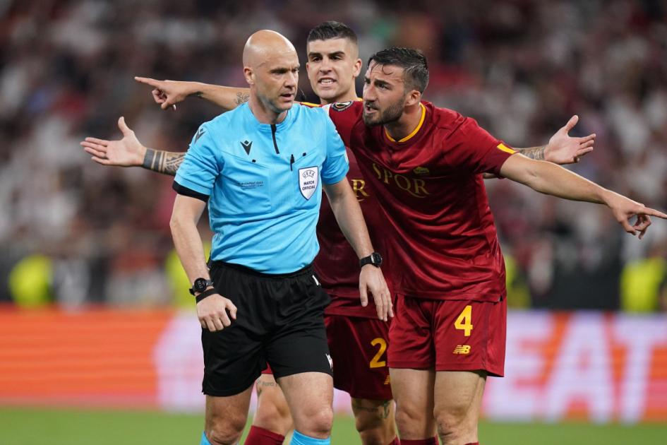 Referees’ chiefs condemn ‘abhorrent’ abuse of Anthony Taylor at Budapest Airport