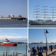 Three mega-ships entered Harwich's waters on Tuesday and Wednesday