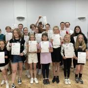Top marks - students with their LAMDA certificates. Picture: Melissa Wenn/Princes Youth Theatre
