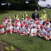 Digging deep - pupils from at Frinton Primary School at the town’s Crescent Gardens
