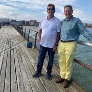 Michael Portillo tries his hand at fishing in Walton for television show