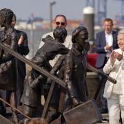 Memorial - Dame Stephanie Shirley unveiled the memorial to Kindertransport at Harwich Quay on September 1, 2022. Picture: PA