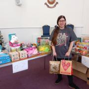 Helping hand: Debbie Tubby, community manager, with some of the items already donated to the Salvation Army in Harwich before Christmas