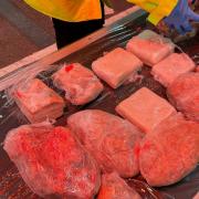 Seized - slabs of unpackaged meats discovered and confiscated by SCPHA