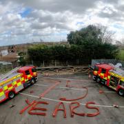 Celebration - Essex Fire and Rescue Service commemorated the event with this special display.