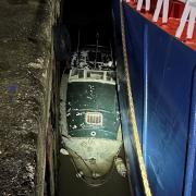 A dock and a hard place – a man and his dog had been wedged between a ship and the dock at Mistley Quay