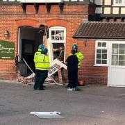 A car has crashed into the Strangers pub in Bradfield