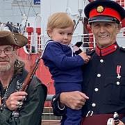 Family - Nigel Spencer and granddaughter with a pirate
