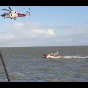 Rescue - The RNLI group in Harwich rescued a capsized kayaker with the assistance of a Coastguard helicopter