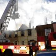 Firefighters tackle the blaze in West Street, Harwich