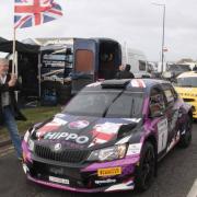 Racing ahead: Clacton MP Giles Watling starting a previous Corbeau Seats Rally in Clacton seafront