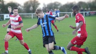 Main Mann: Harry Mann played his part in Little Oakley's second goal against FC Clacton.